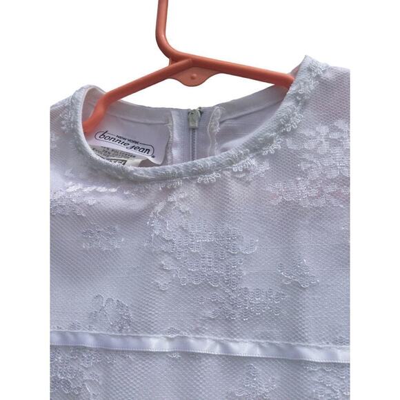 Vintage Bonnie jean girl dress 6 white lace communion baptism graduation wedding - Picture 4 of 14